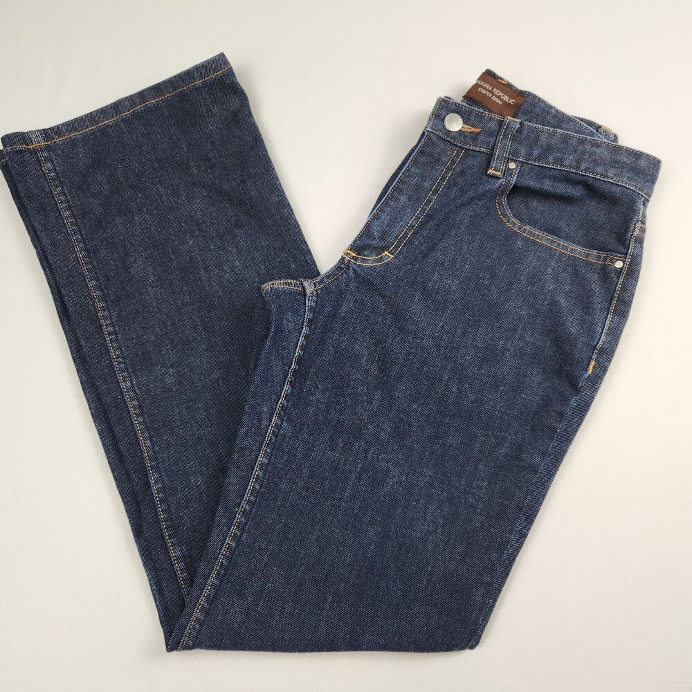 Banana Republic Bootcut Jeans Womens 4 Long  Mid-Rise Dark Wash Stretch Casual
